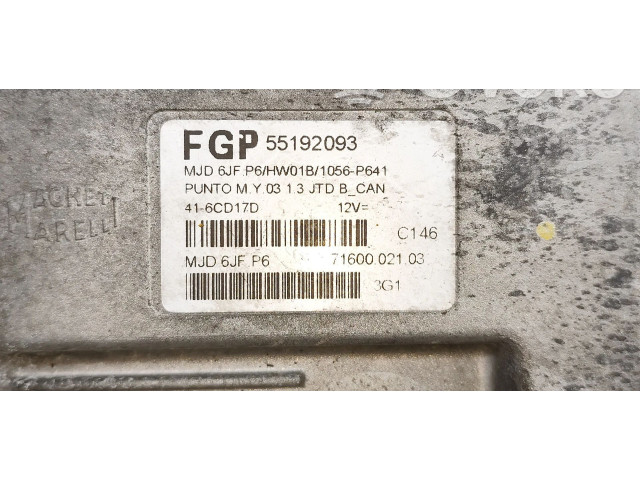 Řídící jednotka 55192093 Fiat Punto (188) 2003