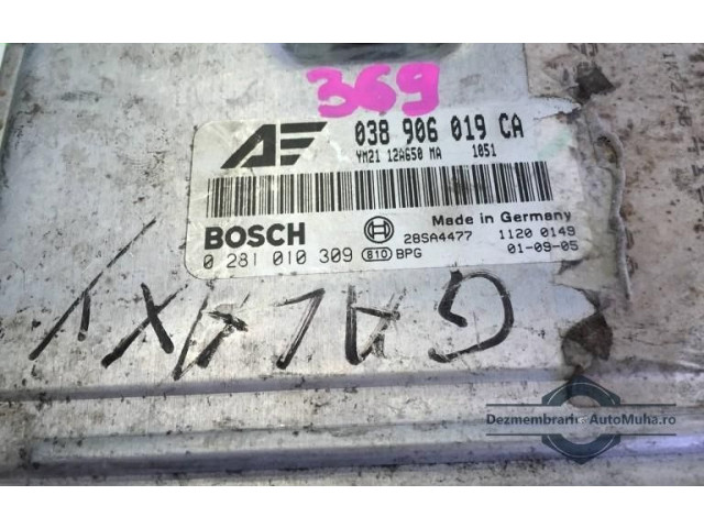 Блок управления двигателем Блок управления 0281010309, 038906019CA Ford Galaxy