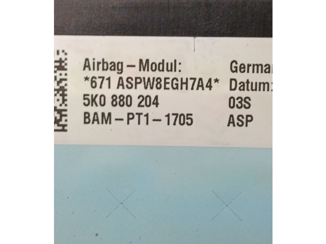 Подушка безопасности пассажира 5K0880204, APPP8EGH7A4 Volkswagen Golf Plus