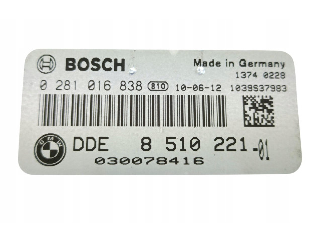 Řídící jednotka 8510221, 0281016838 BMW M3 e90 2010