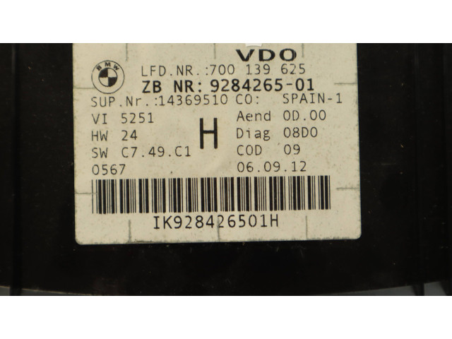 Přístrojová deska BMW X1 E84 2013 9284265, 14369510