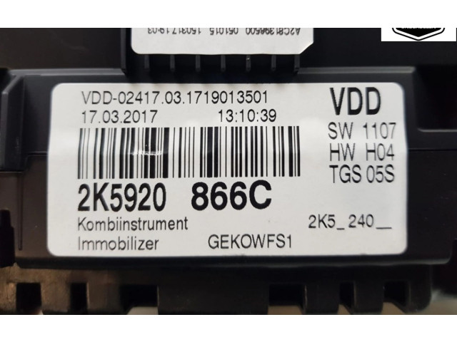 Панель приборов 2K5920866C, 2K5920866C Volkswagen Caddy