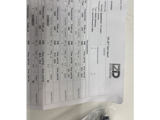 Vstřikovač 8200903034   Nissan Qashqai+2    K9KD430 