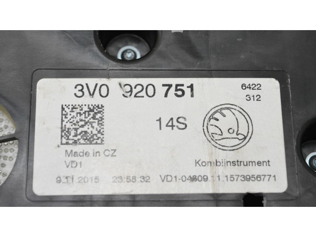 Панель приборов 3V0920751 Skoda Superb B8 (3V)