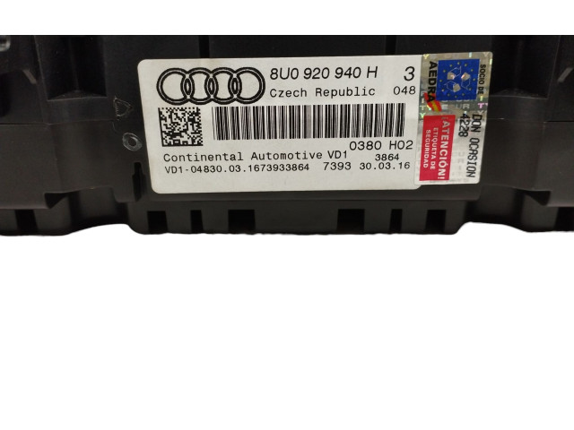 Панель приборов 8V0880201DN Audi A3 S3 8V