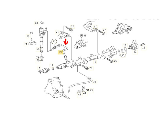 Магистральная трубка топлива     Mercedes-Benz C W202   