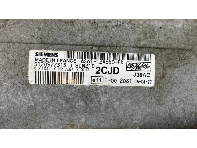 Řídící jednotka 6S6112A650FD, S120977315D Ford Fiesta 2008