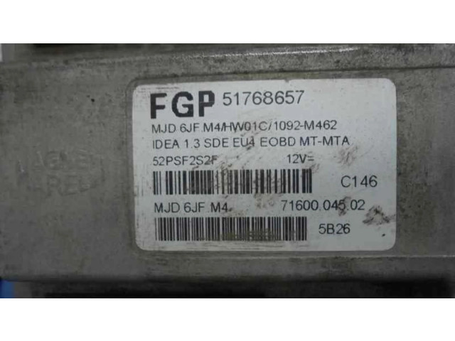 Блок управления двигателя 51768657, MJD6JF.M4 Fiat Idea