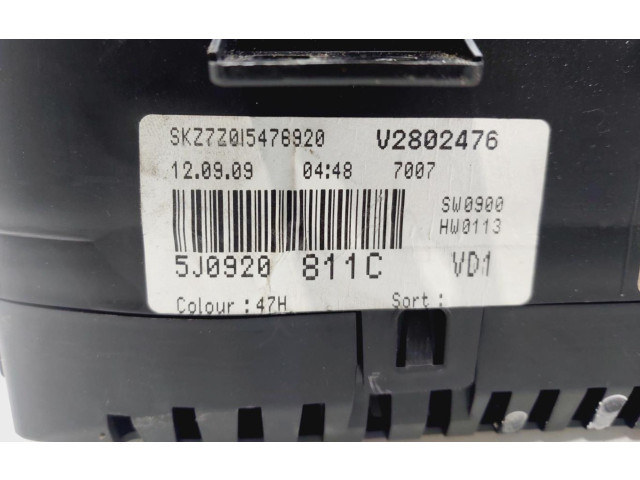 Панель приборов 5J0920811C   Skoda Fabia Mk2 (5J)       