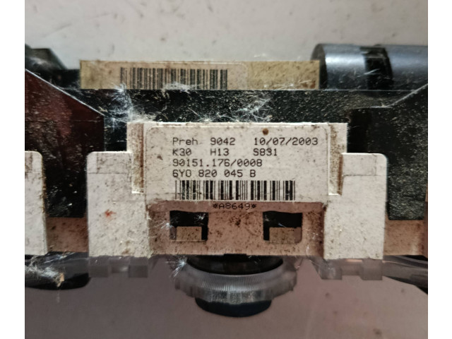 Блок управления климат-контролем 6Y0820045B, 901511760008 Skoda Fabia Mk1 (6Y)