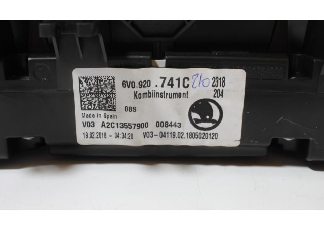 Панель приборов 6V0920741C, 6V0920741C   Skoda Fabia Mk3 (NJ)       