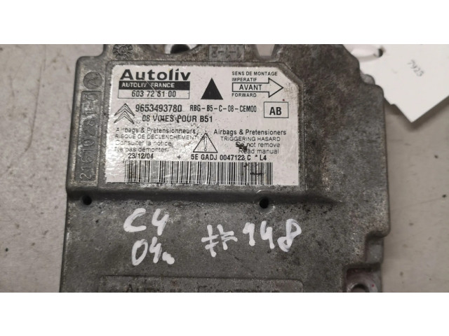 Блок подушек безопасности 9653493780, 603726100   Citroen C4 I
