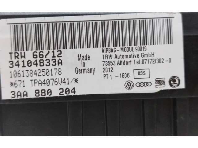 Подушка безопасности пассажира 3AA880204, 34104833A   Volkswagen Passat Alltrack