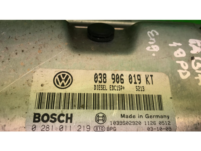 Блок управления двигателем Блок управления 038906019KT, 0281011219 Skoda Fabia Mk1 (6Y)