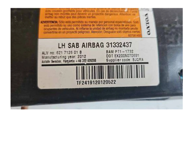 Подушка безопасности в сиденье 31332437, 621712601B Volvo S80