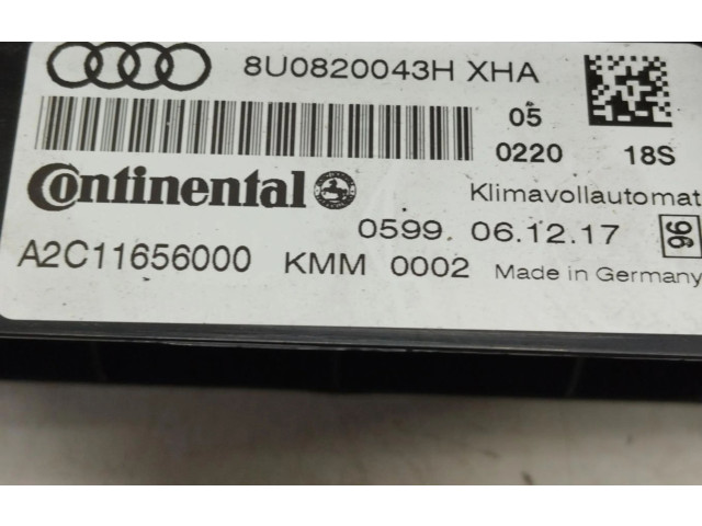 Блок управления климат-контролем 8U0820043H Audi Q3 8U