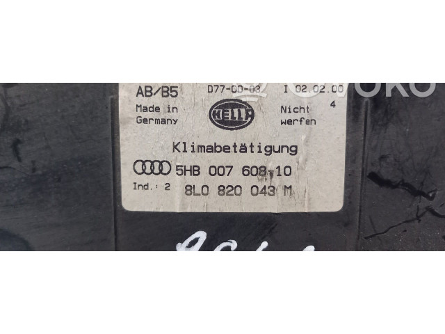Блок управления климат-контролем 8L0820043M, 5HB007608 Audi A3 S3 8L