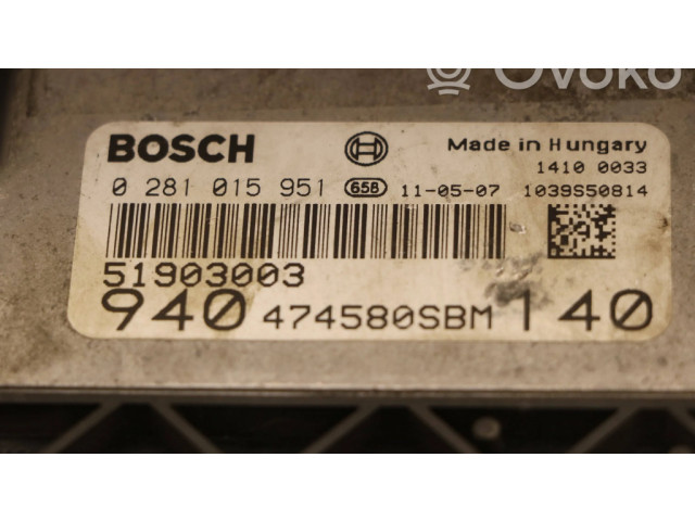 Блок управления двигателя 0281015951, 51903003   Alfa Romeo Giulietta