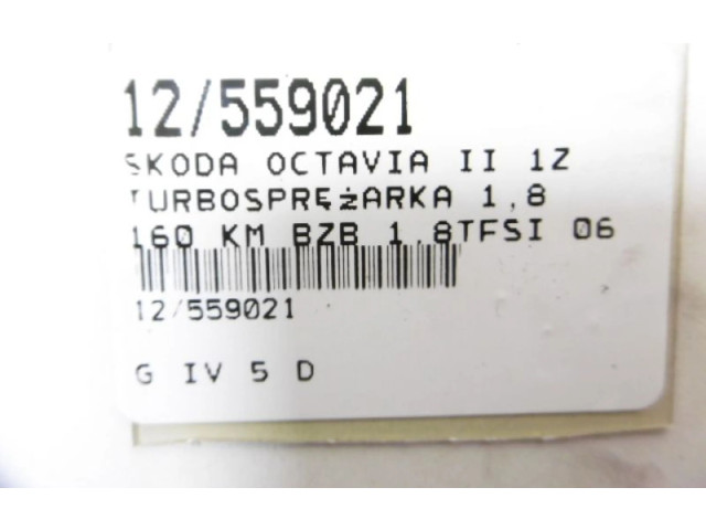 Турбина Skoda Octavia Mk2 (1Z) 06J145701L, 06J145701L для двигателя BZB