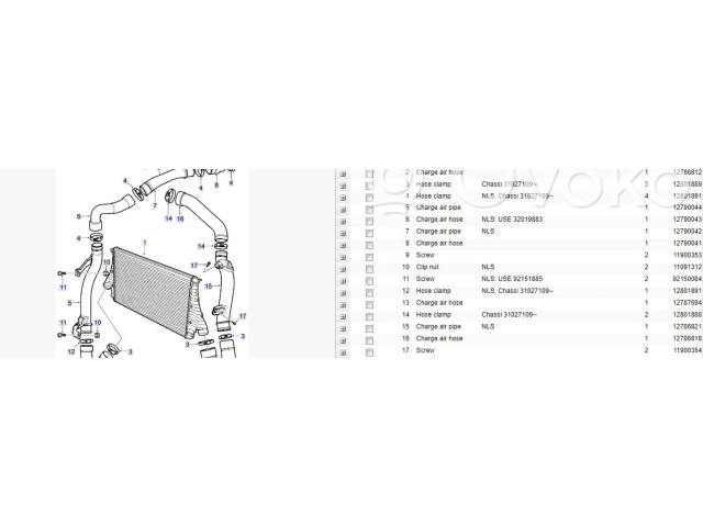 Интеркулер 12788019 Saab 9-3 Ver1