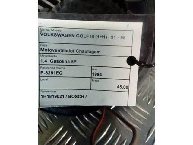 Вентилятор печки    1H1819021, BOSCH   Volkswagen Golf III