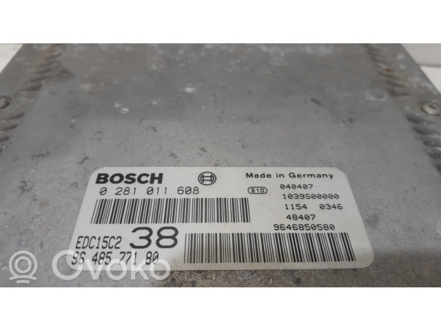 Блок управления двигателя 0281011608, 9648577180 Fiat Ulysse