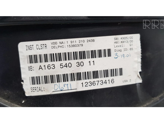 Přístrojová deska Mercedes-Benz ML W163 2003 A1635403011