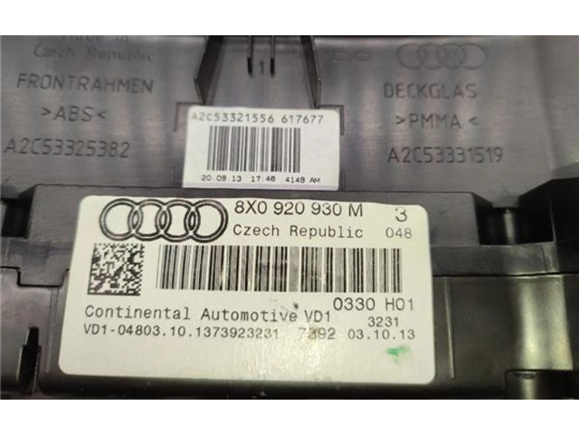 Панель приборов 8X0920930M, 8X0920930M   Audi A1       