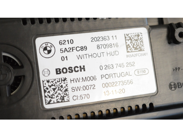 Přístrojová deska BMW 2 F44 2020 8709816, 5A2FC89