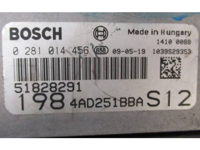 Блок управления двигателем Блок управления 51828291, 0281014456   Fiat Grande Punto