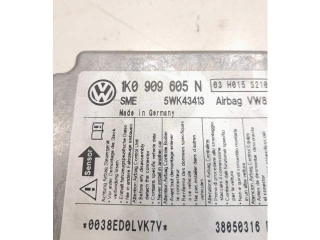 Блок подушек безопасности 1K0909605N, 5WK43413   Volkswagen Jetta V