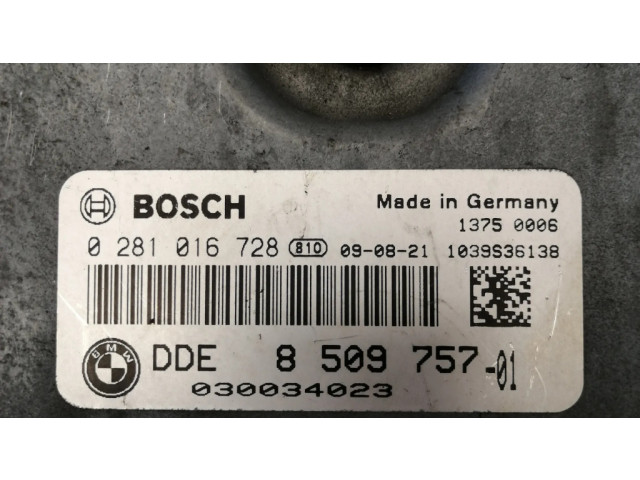 Řídící jednotka 8509757, 0281016728   BMW 5 GT F07 2011