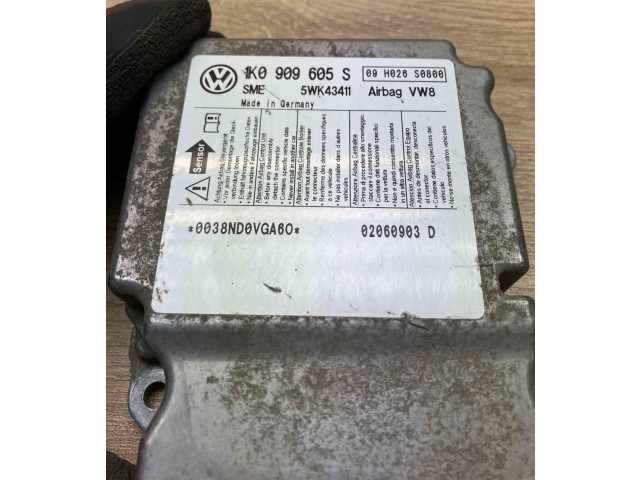Блок подушек безопасности 1K0909605S, 5WK43411 Skoda Octavia Mk2 (1Z)
