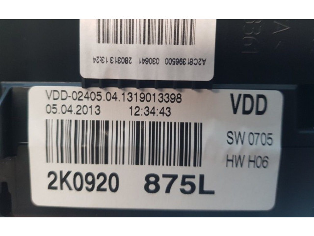 Панель приборов 2K0920875L, 2K0920875LX Volkswagen Caddy