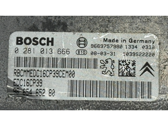 Блок управления двигателя 0281013666, 9663757980 Citroen C-Crosser