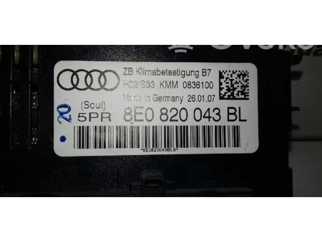 Блок управления климат-контролем 8E0820043BL Audi A4 Allroad