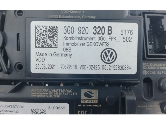 Přístrojová deska  Volkswagen Tiguan 2021 3G0920320B, E2-A1-5-7  