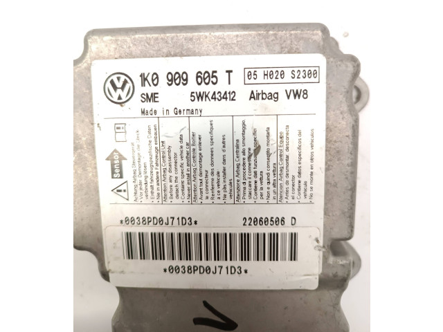 Блок подушек безопасности 1K0909605T, 5WK43412   Volkswagen Jetta V