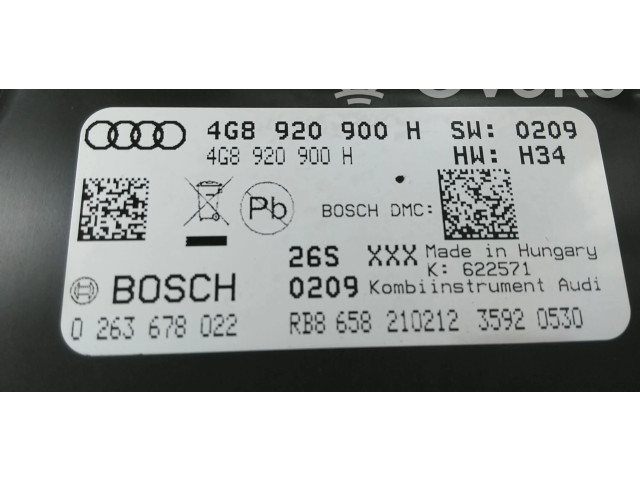 Přístrojová deska Audi A6 S6 C7 4G 2012 4G8920900H, 4G8920900HX