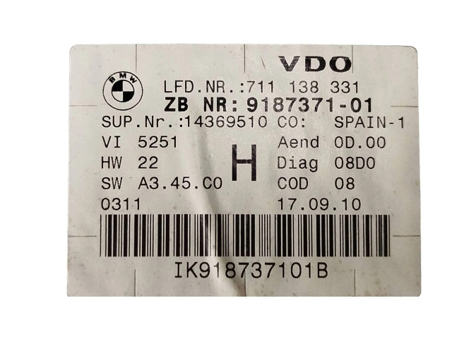 Přístrojová deska BMW X1 E84 2009 9187371, 711138331