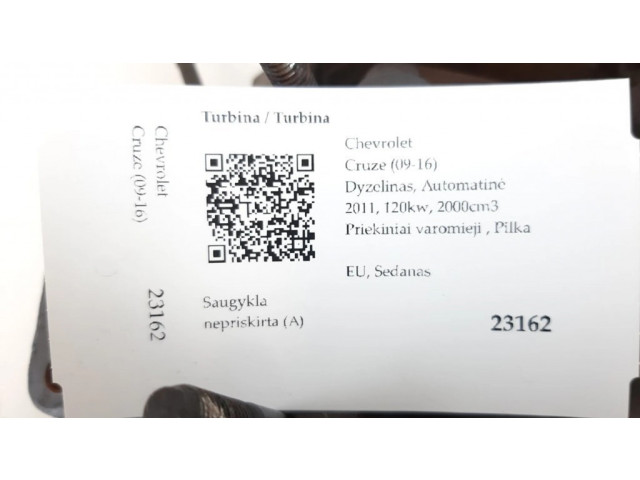 Turbodmychadlo Турбина 25184398, K1610043 Chevrolet Cruze 2.0