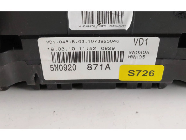 Přístrojová deska Volkswagen Tiguan 2010 5N0920871A