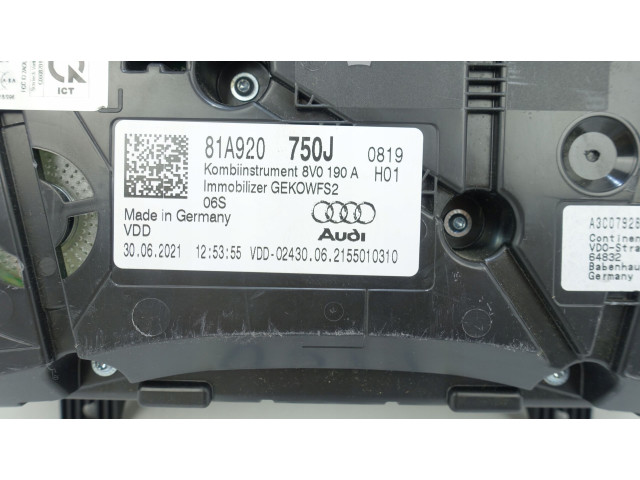 Панель приборов 81A920750J, 81A920750J Audi Q2 -