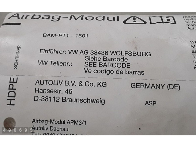Надувная подушка для пассажира 1q0880204, 607043600 Volkswagen Tiguan 2008