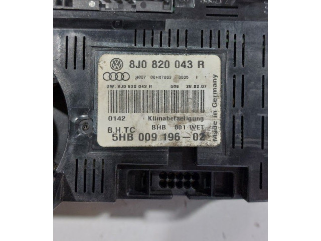 Блок управления климат-контролем 8J0820043R, 8J0820043R   Audi TT TTS Mk2