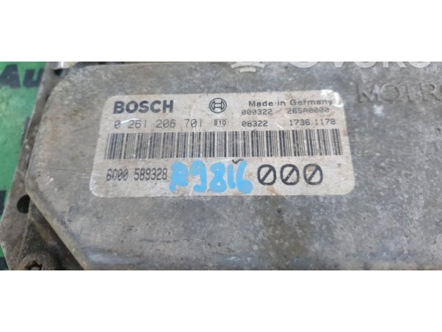 Блок управления двигателем Блок управления 0261206701, 6000589328. Dacia Nova