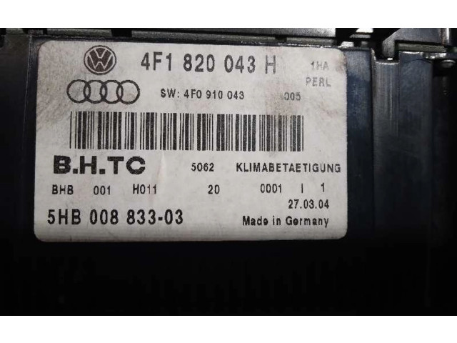 Блок управления климат-контролем 4F1820043H, LEFALTAUNBOTON Audi A6 S6 C6 4F
