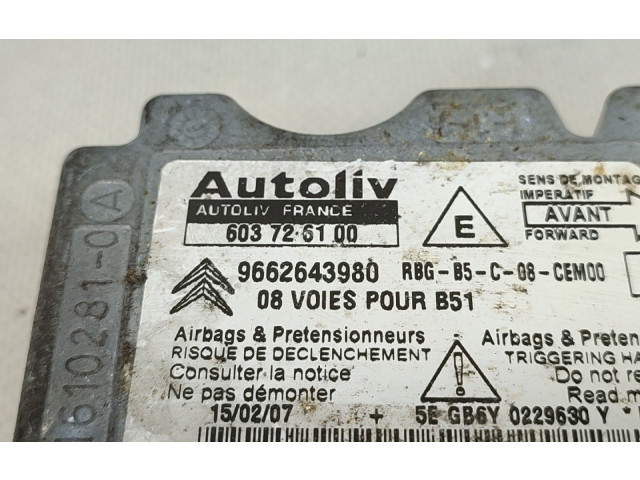 Блок подушек безопасности 9662643980, 603726100   Citroen C4 I