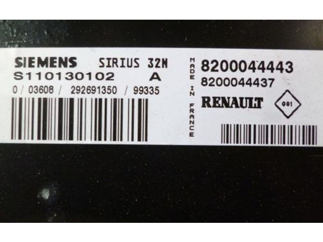 Блок управления двигателя 8200044443, 8200044443 Renault Twingo I