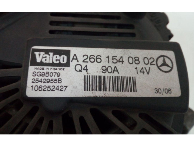 Генератор A2661540802, 266940   Mercedes-Benz A W169      